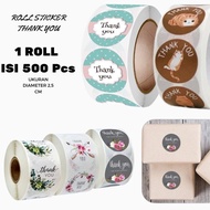 Thank You Stickers 1 Roll (500Pcs) Multipurpose Love Flower Motif Order Seal Labels Thank You Sticke