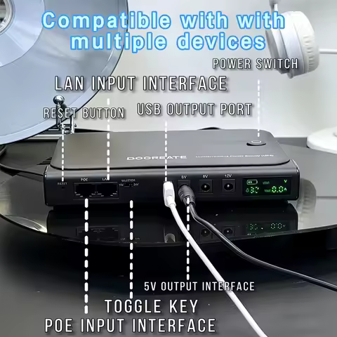 EU UPS Uninterruptible Power Supply 36W DC1036L Output 4x18650 Replaceable Battery Backup Power Adap