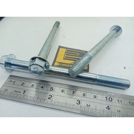 M10 x 120 White Flange Bolt / 14 Key Tread Bolt 12cm Length M10x120