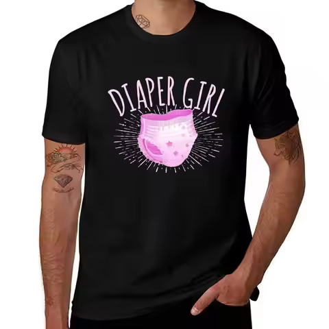 ABDL DiaperGirl Diaper GirlDDLG adult baby diaper T-Shirt Minimalist Graphic Tee Shirt