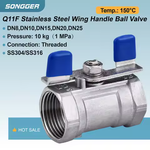 Q11F Threaded Stainless Steel Ball Valve with Wing Handle 304 316 Corrosion Resistant for Water Serv