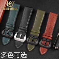 Suitable for Panerai PAM441 111 Tissot Popo 50 Xunyang Genuine Leather Silicone Waterproof Strap 22 24mm