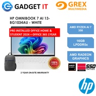 HP OMNIBOOK 7 AERO AI 13-BG1034AU / 13-BG1035AU LAPTOP (RYZEN AI 7 350,16GB,512GB SSD,13.3"WUXGA,AMD