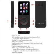 Portable MP3 Player Digital Display Screen Support 128GB Bluetooth MP4/MP3 Lossless FM Radio Walkman