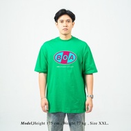 UNKL347 Green T-Shirt Combed Material Simple IONS Motif Cotton T Shirt