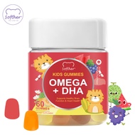 SOFTHER OMEGA + DHA Gummies for Kids Brain Vitamin C Support Healthy Immunity Improve Supplement Eye