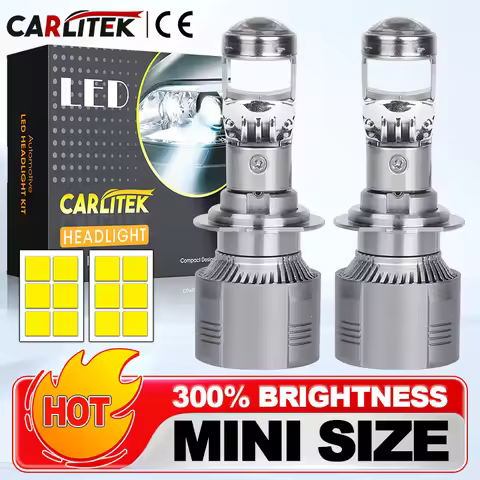 Carlitek H4 LED Headlight Mini Lens H7 H9 H8 H11 9005 9006 HB3 HB4 HD Projector Lenses Bi Led High L