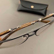 Chrome Cool Hearts Fashion Brand Glasses Double Beam Aviator Spectacles