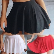 Korean Fashion High Waist Slim Pleated JK Skater Pure Color Skirt Tennis School Mini Tennis Skirt S-2XL