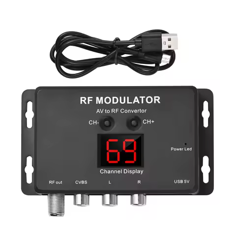 AV to RF Converter M60 RF Modulator AV to RF Converter Home Cinema TV \u0026 Video Accessories RF Mo