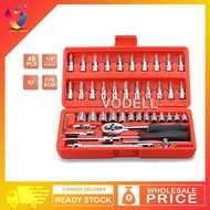 SATAGOOD 46pcs Wrench Set Spanner Socket Tool Set Repair Chrome Vanadium