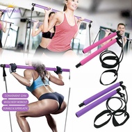 Pilates Bar Kit with Resistance Band Portable Exercise Stick for Gym Yoga Fitness Training