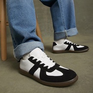 Giày thể thao nam bán chạy nhất màu đen xám Replica Germany Trainer với đế cao su tối màu - Cổ điển,