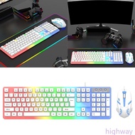 Hi Colorful LED Corded Gaming Keyboard Mouse Combo Keyboard 104 Keys Mouse Gaming Keyboard Mechanica