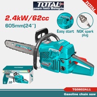TOTAL Gasoline Chain Saw + 62cc 2-Stroke Engine + 24" Cutting Capacity – TG5602411