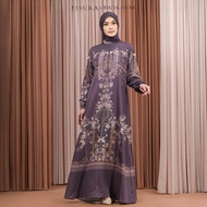 Fisura Scarf Kyra Abaya Set (Camellia Motif Hijab Dress Set) Abaya Set Hijab Muslimah Set Hijab