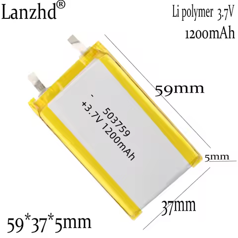 1-12pcs Battery 3.7V 1200mAh Li Polymer 503759 Li Po Ion Lipo Rechargeable For Recorder Tachograph l