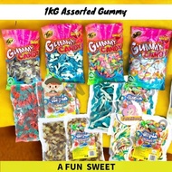 1KG V.ka Sour Gummy Candy Masam Manis [dolphin/caterpillar/ cola /Donut] / Hepin Gummy manis or masa