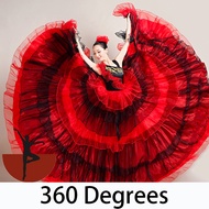 Fashion Plus Size Spanish Flamenco Female Belly Dance Dress Gorgeous Stage Performance Team Wear Gyp