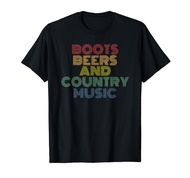 Boots Beers And Country Music retro 70s vintage T-Shirt
