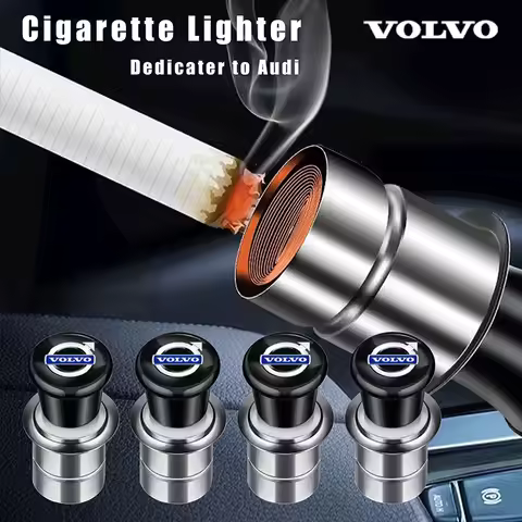 12V Metal Car Windproof Portable Flameless Cigarette Lighter Accessories For Volvo Xc60 Xc90 V40 V60