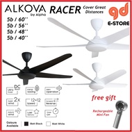 Alkova (ALPHA) Racer 5B 60/56/48/40 inches DC Remote Ceiling Fan