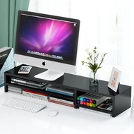 Storage Storage Desk Wooden Monitor TV Stand Elevated Rack Double-Layer Computer Storage Furniture E