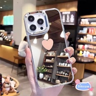 Simple Pink Love Mirror Phone Case For Samsung Galaxy S25 Edge S24 S23 S22 S21 S10 Plus S20 FE Note 