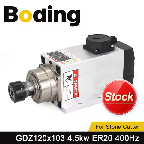BODING 4.5KW CNC Air Cooled Spindle Motor 380V 220V ER32 18000RPM 300Hz 600Hz GDZ120x103 For CNC Eng