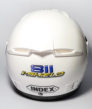 หมวก 811 รุ่น  ishield สีขาว แว่น 2 ชั้น หมวก index หมวกindex หมวกกันน็อค หมวกกันน็อก  ของแท้
