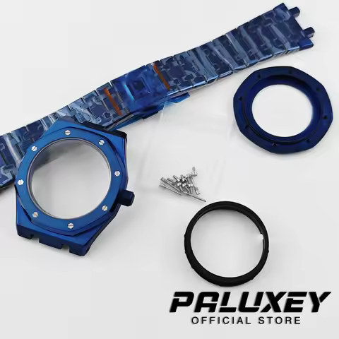 NH35 42mm PVD Electroplating Blue Watch Case for NH35 NH36 4R35 Movement Sapphire Glass Stainless St