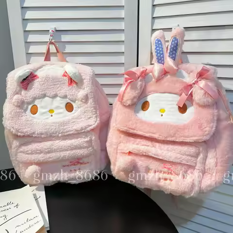 Sanrio Cartoon Backpack For Girl Women My Melody Sweet Piano Lovely Schoolbag Japanese Style Casual 