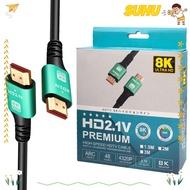 SUHU HDMI-compatible 2.1 Cable High Speed OD 8mm Gold Plated HDTV 8K 60HZ 4K 120HZ