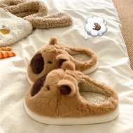 Lazy Little Capybara~Kapibara ins Furry Warm Baotou Cotton Slippers Women Winter Furry Slippers Tren