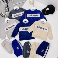 📍 9m - 7y 📍 Sweartshirt Adid@s Long sleeve Cotton Microfiber Unisex Mudah Serap Peluh