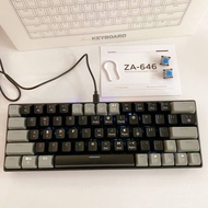 ZIFRIEND ZA-646 Keys Mechanical Keyboard White Backlit Hot Swappable Blue Red Switch Gaming Keyboard