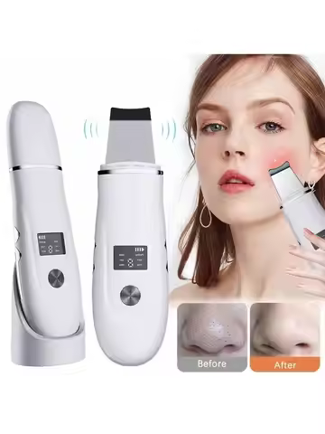 2026 Ultrasonic Face Scrubber Facial Peeling Skin Scrubber Deep Facial Cleaning Spatula Acne Pore Fa