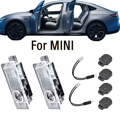 New 2PCS For MINI Cooper Car Logo Door Light Led Projector Welcome Lamp Decorative Light for R55 R56