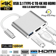 USB C หัวแปลงสัญญาณ HDMIUSB ประเภท C HDMI VGA 4K Hub (เข้ากันได้กับ Thunderbolt 3) 4 In 1USB 3.0พอร์ต Type-C PD 87W ชาร์จพอร์ตเหมาะสำหรับ MacBook Pro / Air Galaxy S20 / S10 / S9 / Note9/8 Huawei Mate10/20/920/P30ฯลฯ.