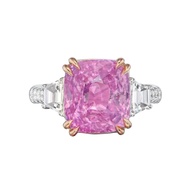 White Gold, Rose Gold, 9.09ct Ceylon Pink Sapphire and Diamond Ring