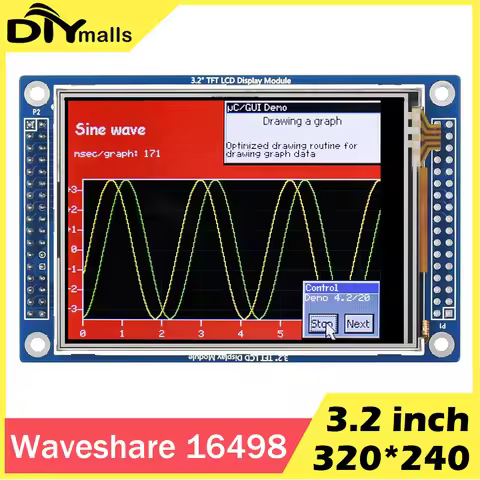 Waveshare16498 3.2 inch TFT LCD Touch Screen Display HY32D 320*240 XPT2046 Controller LCD Controller