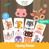 WUFFYLAND DIGITAL FILE Worksheet for Children with Cutting Activity Theme Animal Mask that Can Be Us