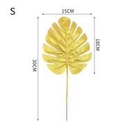 [Ready Stock]Gold Artificial Leaf Monstera Tropical Leaf Bedroom Dining Table Decoration Practical