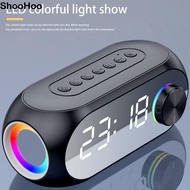 SHOOHOO Bluetooth Speakers, Multifunctional 360° Surround Sound Clock Bluetooth Speaker, Portable wi