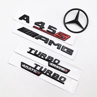 3D ABS Black A45S Logo Turbo 4MATIC Badge Car Rear Star Sticker Trunk AMG Emblem For Mercedes Benz A