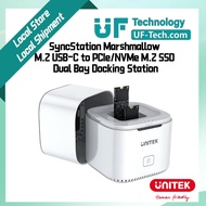 UNITEK SyncStation Marshmallow M.2 USB-C to PCIe/NVMe M.2 SSD Dual Bay Docking Station with Offline 