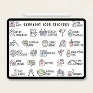 數位 Everyday Icon Stickers | GoodNotes, Notability Electronic Digital Stickers