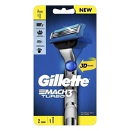 Gilette Mach 3 Turbo Razor 3D 2up (1 Handle +2 Blade)