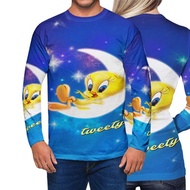 [[PO 3 DAYS]] Tweety Bird T-shirt Long Sleeve Fullprint Unisex Casual Polyester Jersey Material New 