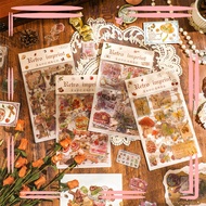 4pcs Retro Imprint Series Sticker DIY Laser Art Craft Stickers Decoration Scrapbooking Diary Journal